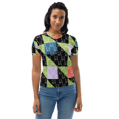 Women's T-shirt Green Black branded Carauana Store