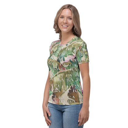 Women's T-shirt Green Beige branded Carauana Store