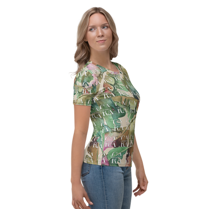 Women's T-shirt Green Beige branded Carauana Store