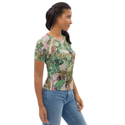 Women's T-shirt Green Beige branded Carauana Store