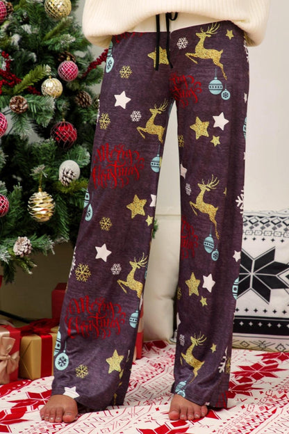 Christmas Straight Leg Pants CaRaUaNa Fashion