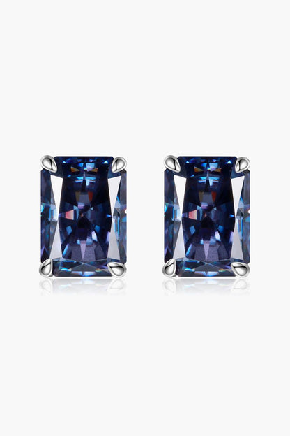 2 Carat Rectangle Moissanite 4-Prong Stud Earrings Carauana Store
