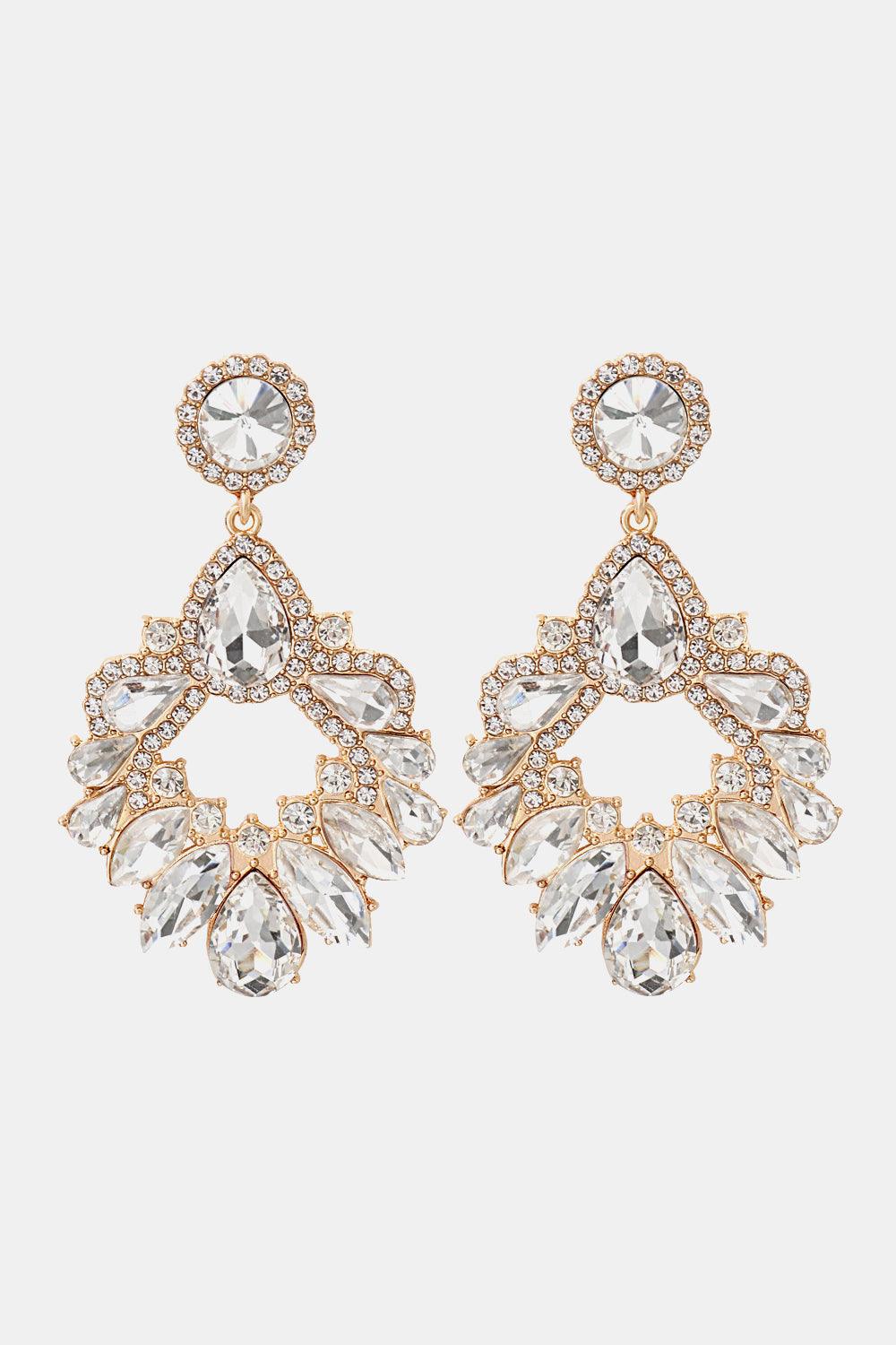 Zinc Alloy Frame Glass Stone Dangle Earrings Carauana Store