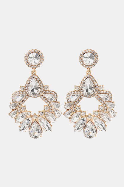 Zinc Alloy Frame Glass Stone Dangle Earrings Carauana Store