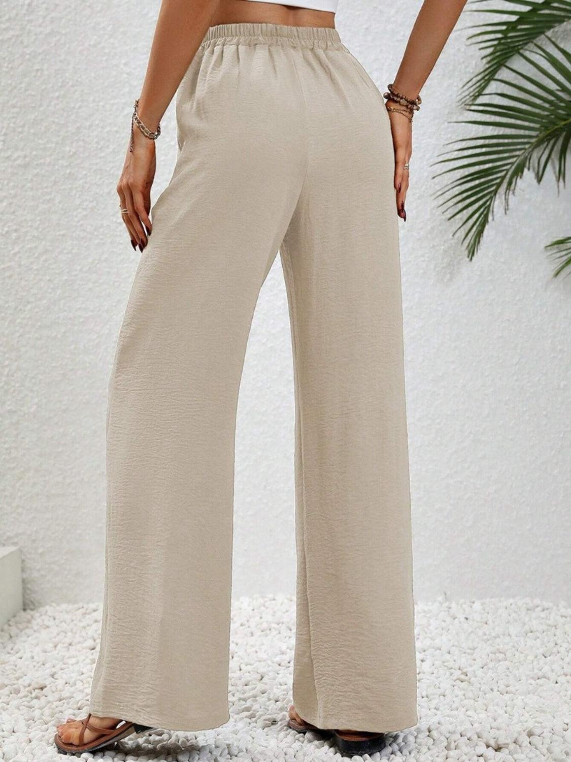 Wide Leg Drawstring Pants Carauana Store