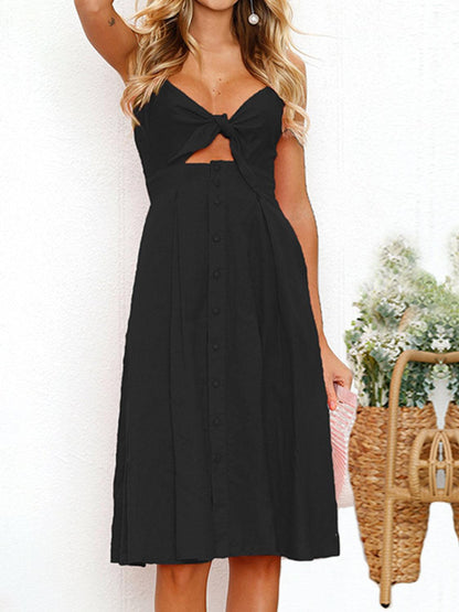Cutout Smocked Sweetheart Neck Cami Dress Carauana Store
