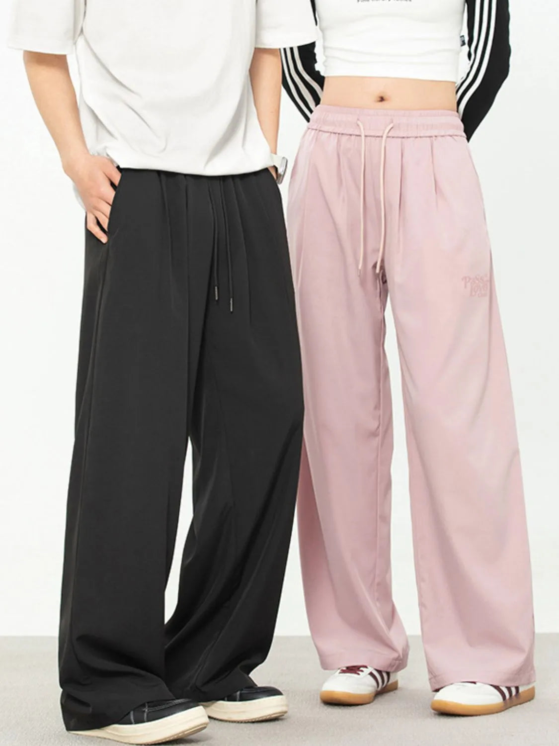 Men's Plus Size Drawstring Wide Leg Pants Carauana Store