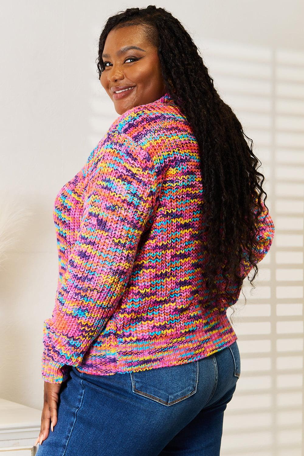 Angel Wings Woven Right V-Neck Long Sleeve Cardigan Carauana Store