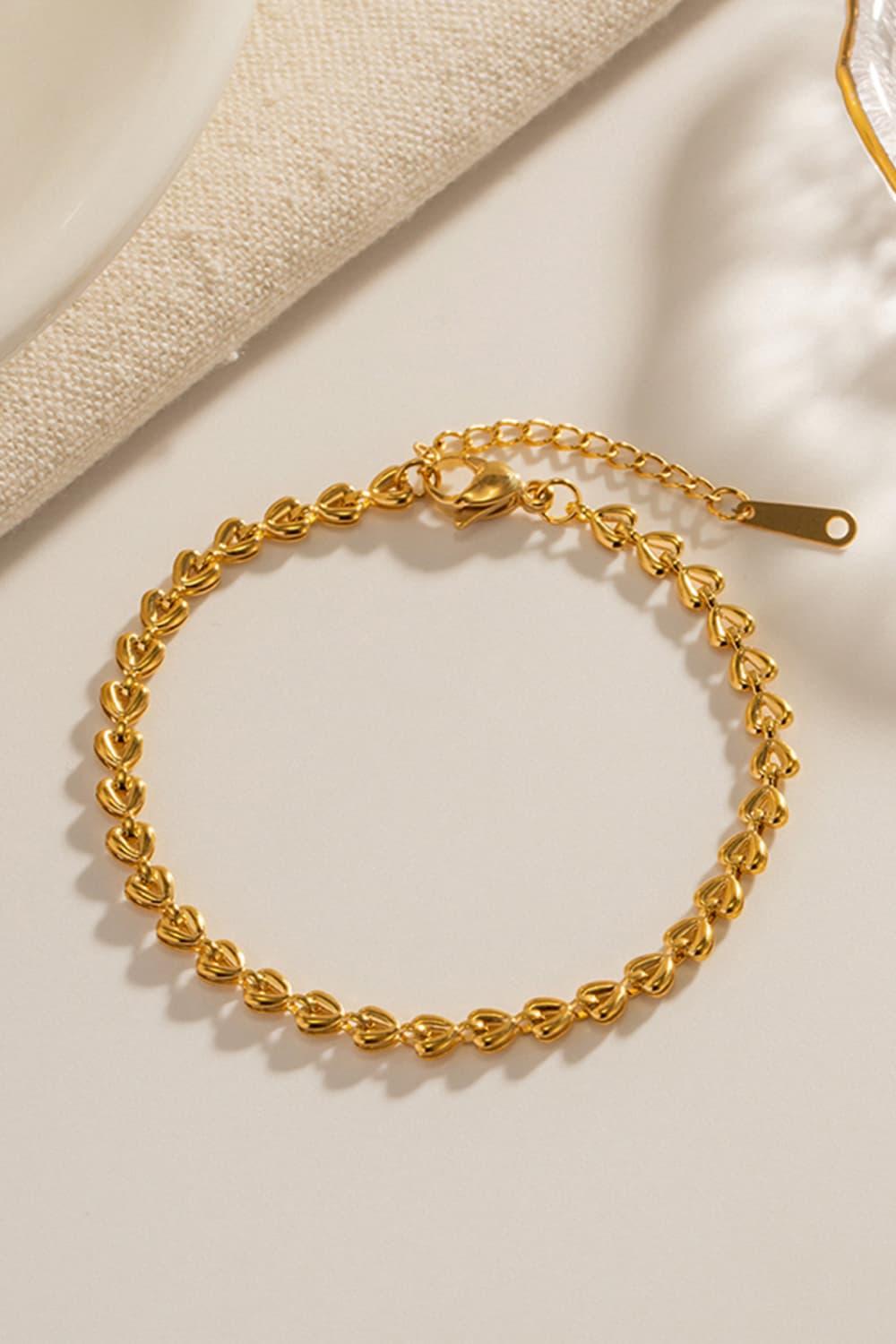 Heart Chain Lobster Clasp Bracelet Carauana Store