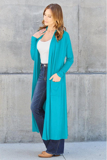 Basic Bae Full Size Open Front Long Sleeve Cover Up Carauana Store