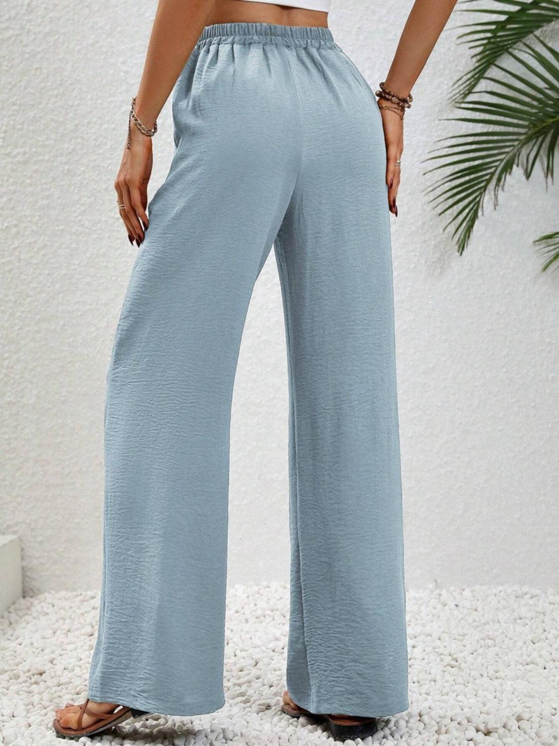Wide Leg Drawstring Pants Carauana Store