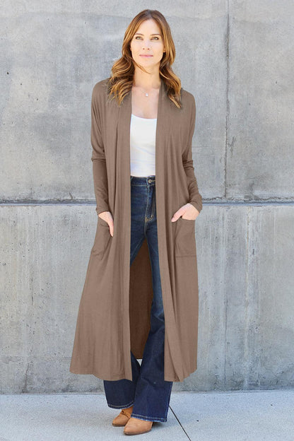 Basic Bae Full Size Open Front Long Sleeve Cover Up Carauana Store