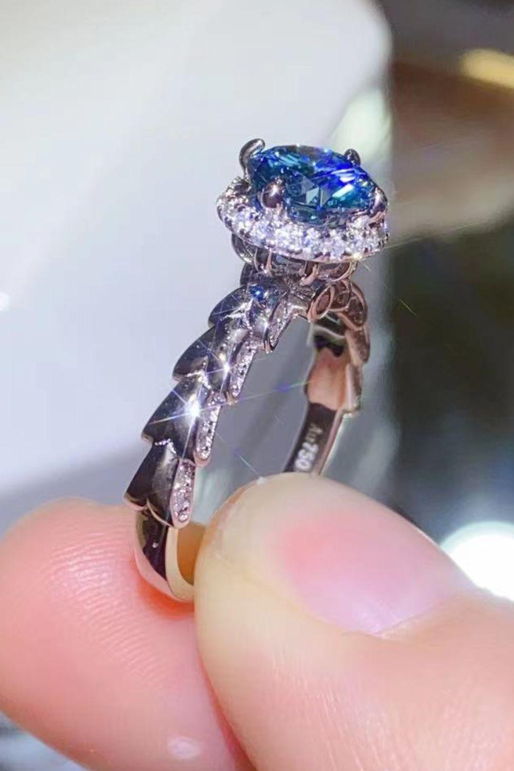 925 Sterling Silver 1 Carat Moissanite Cluster Ring Carauana Store