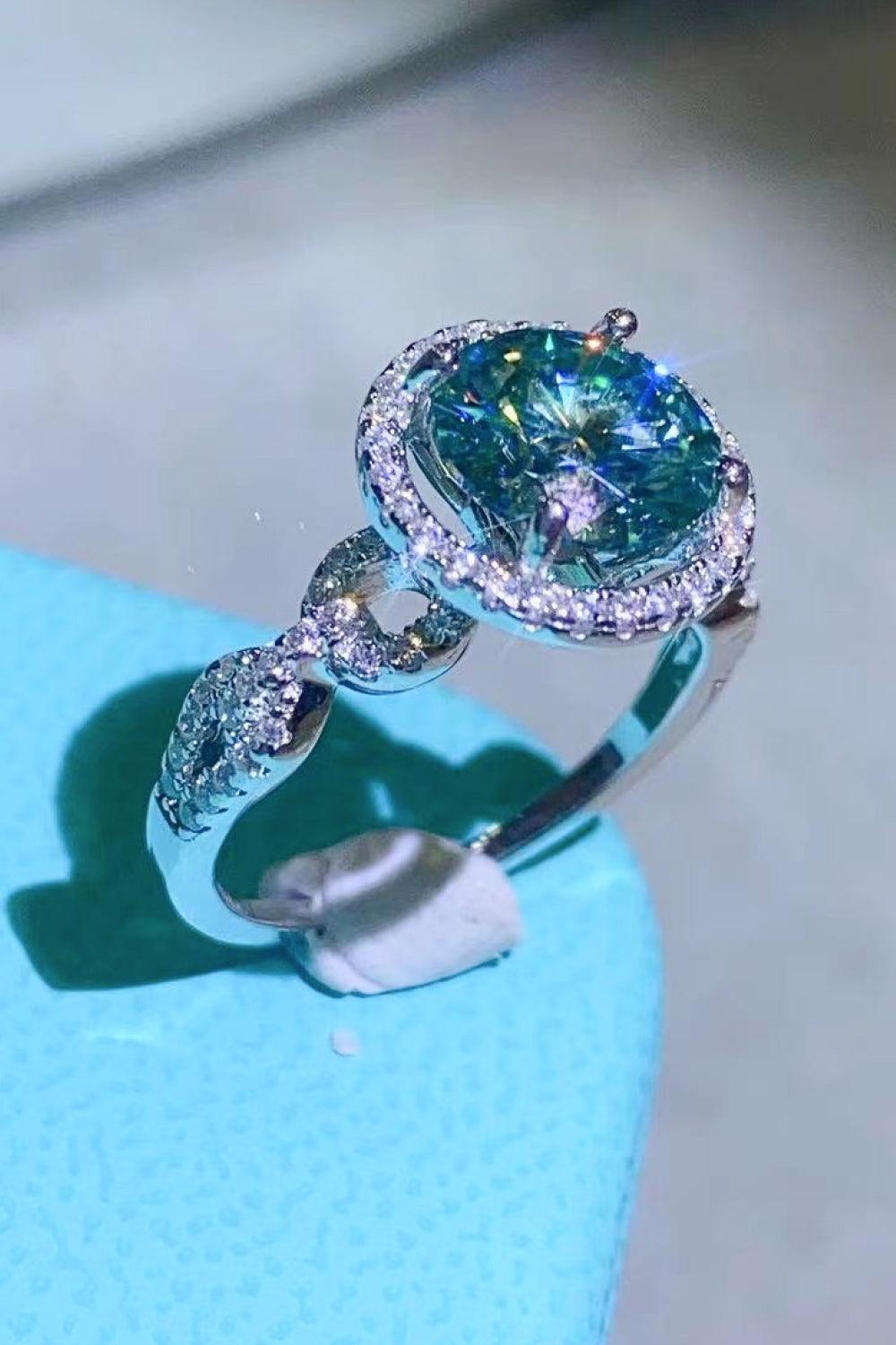 2 Carat Moissanite Emerald Green Ring Carauana Store