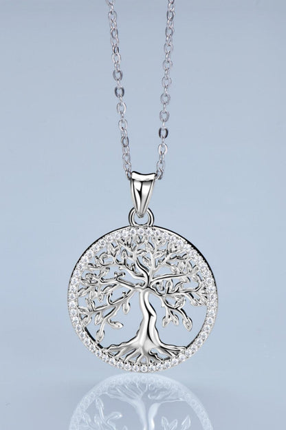 Adored 925 Sterling Silver Moissanite Tree Pendant Necklace Carauana Store