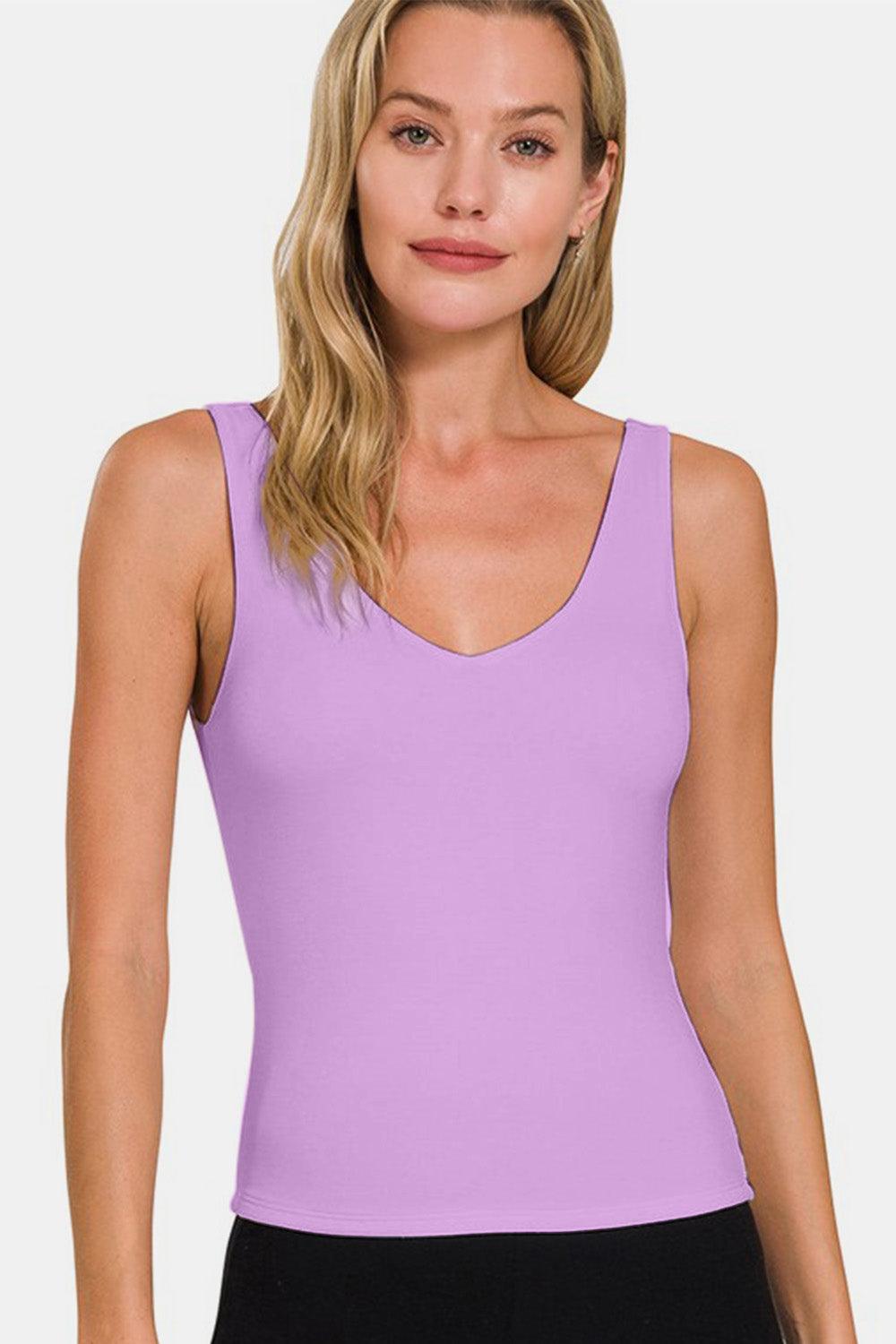 Zenana V-Neck Slim Tank Carauana Store