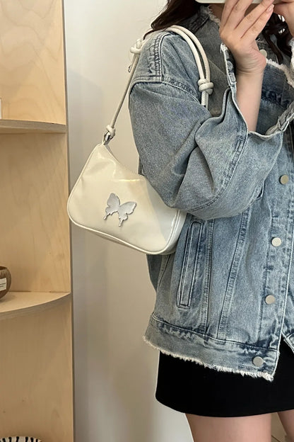 Butterfly PU Leather Knotted Strap Shoulder Bag Carauana Store