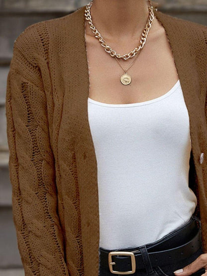 Cable-Knit Button Down Cardigan Carauana Store