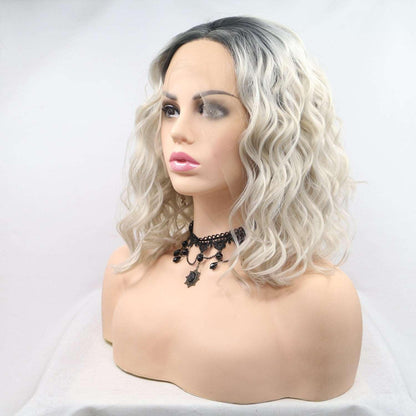 13*3" Lace Front Wigs Synthetic Mid-length Wavy 12" 130% Density Carauana Store