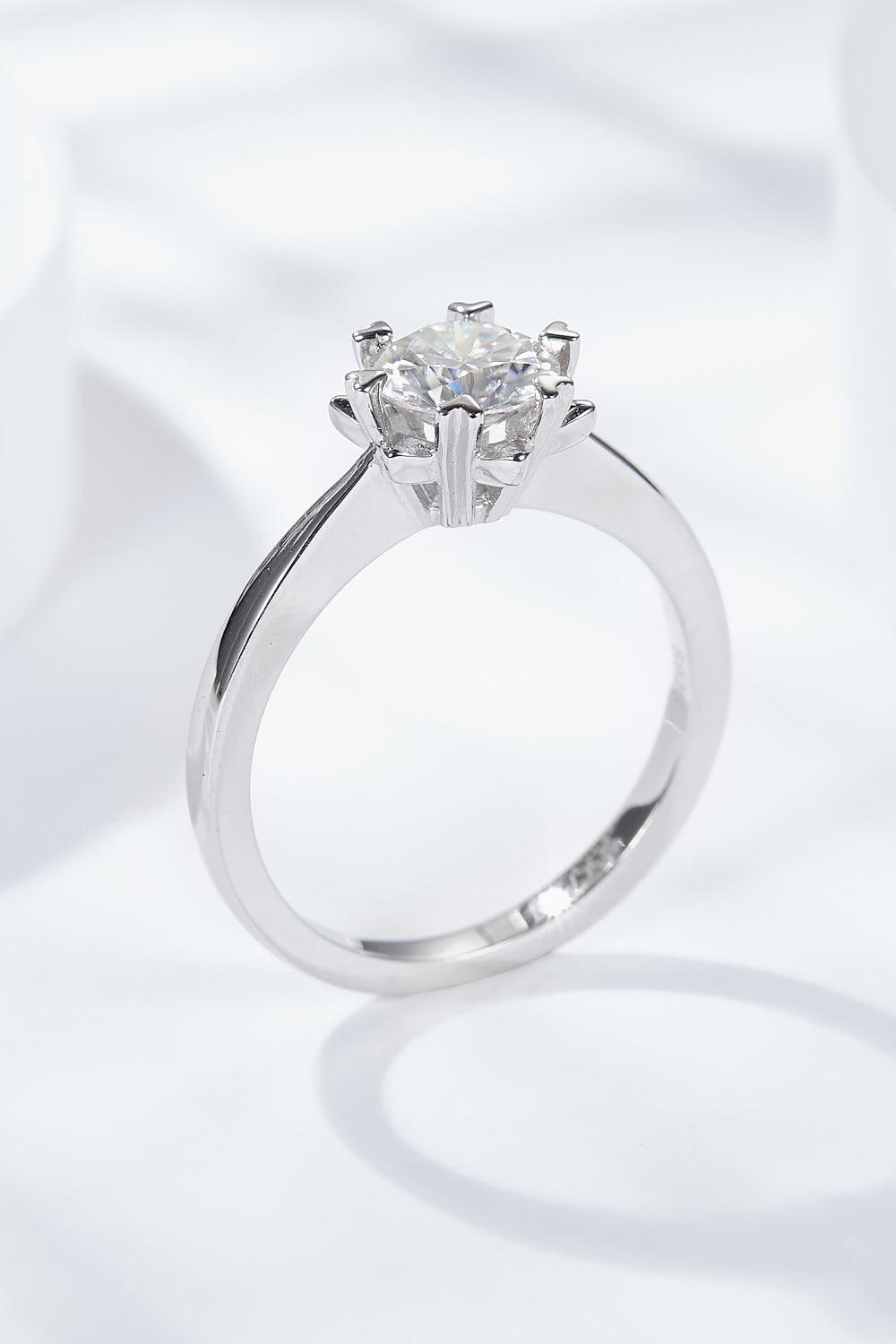 925 Sterling Silver Solitaire Moissanite Ring Carauana Store