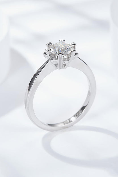 925 Sterling Silver Solitaire Moissanite Ring Carauana Store