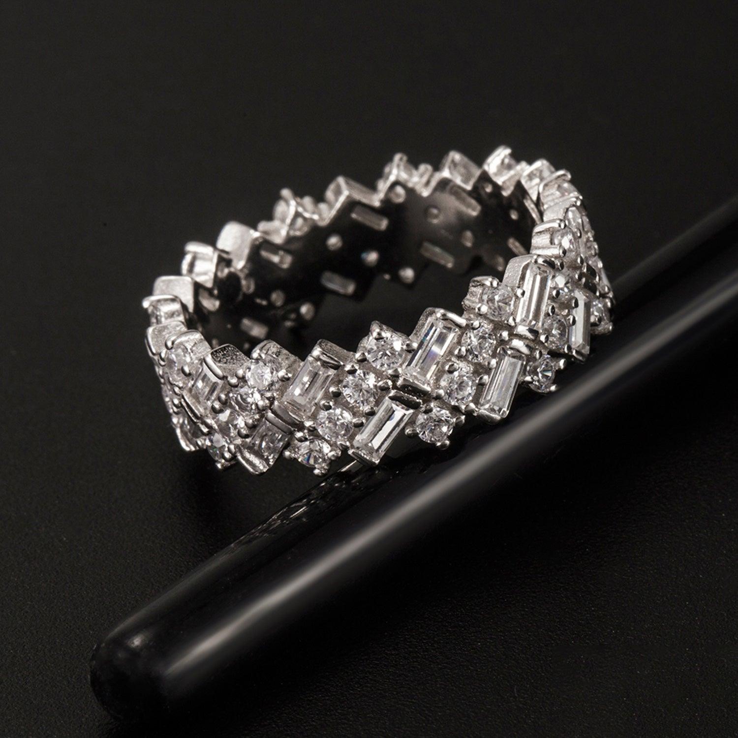Inlaid Zircon 925 Sterling Silver Ring Carauana Store