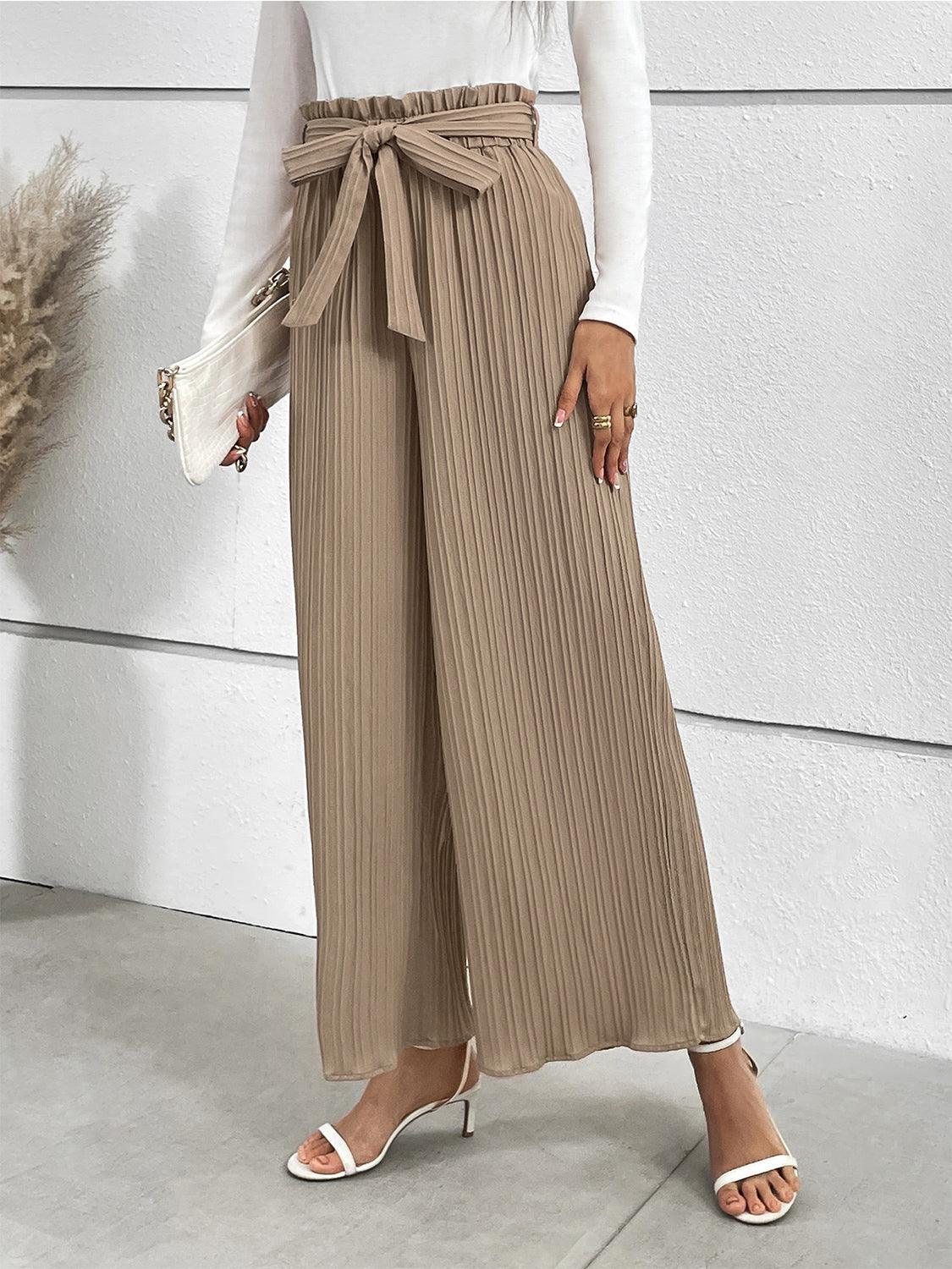 Tied Wide Leg Long Pants Carauana Store