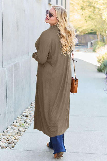Basic Bae Full Size Open Front Long Sleeve Cover Up Carauana Store
