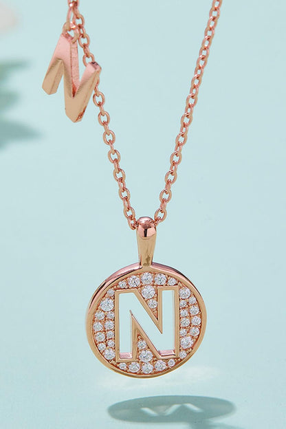 Adored Moissanite K to T Pendant Necklace CaRaUaNa Fashion