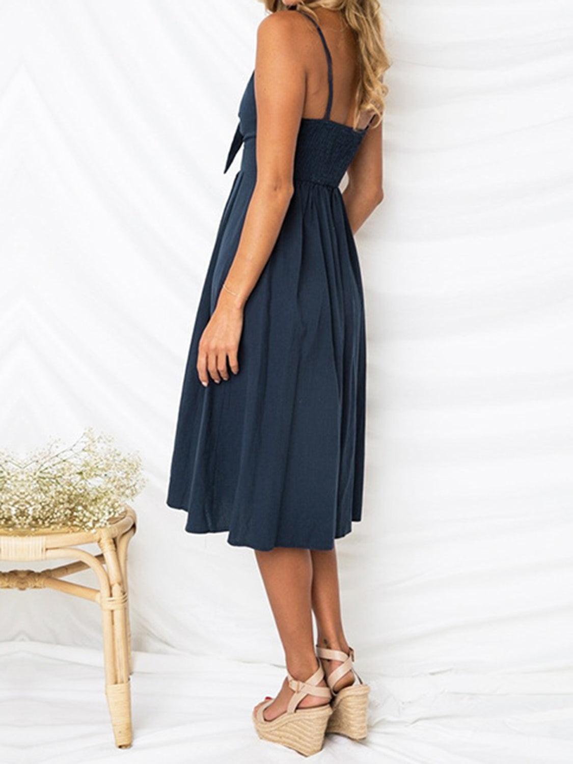 Cutout Smocked Sweetheart Neck Cami Dress Carauana Store