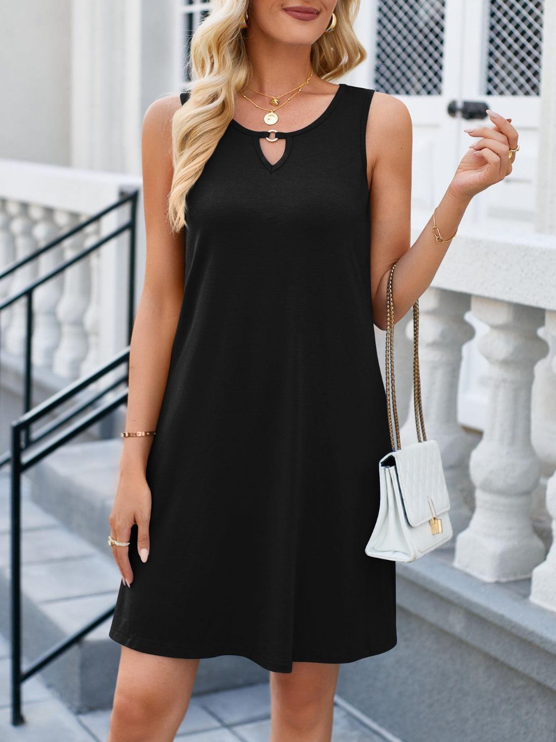 Cutout Round Neck Sleeveless Dress Carauana Store