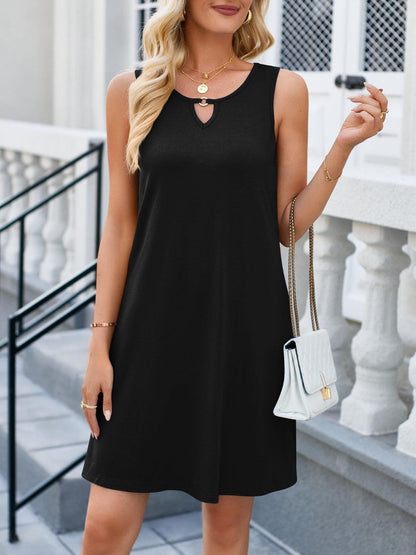 Cutout Round Neck Sleeveless Dress Carauana Store
