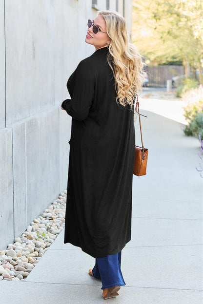 Basic Bae Full Size Open Front Long Sleeve Cover Up Carauana Store