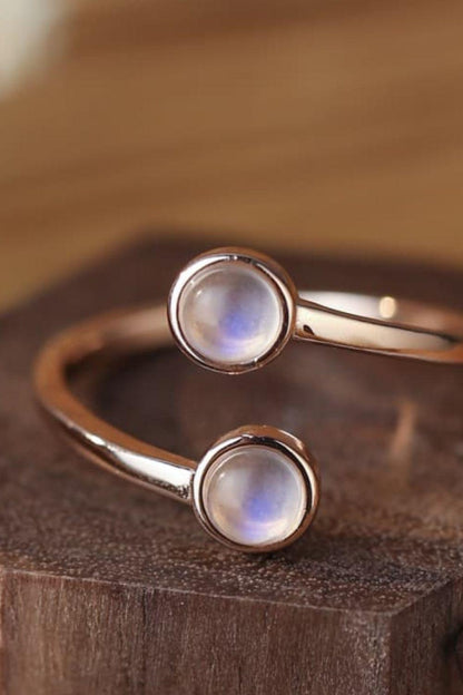 High Quality Natural Moonstone 925 Sterling Silver Toi Et Moi Ring Carauana Store