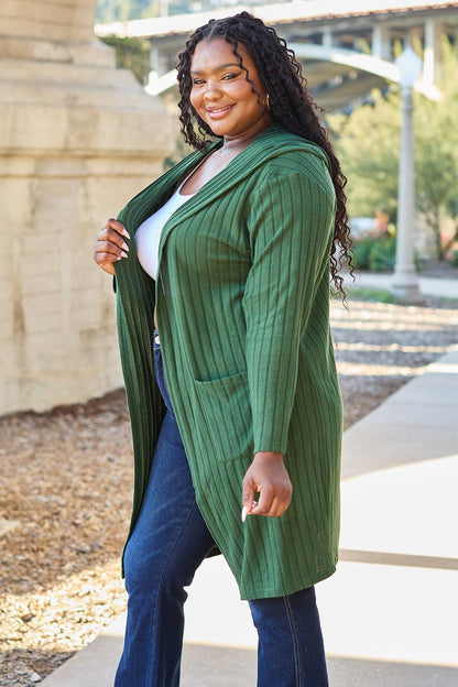 Basic Bae Full Size Hooded Sweater Cardigan Carauana Store