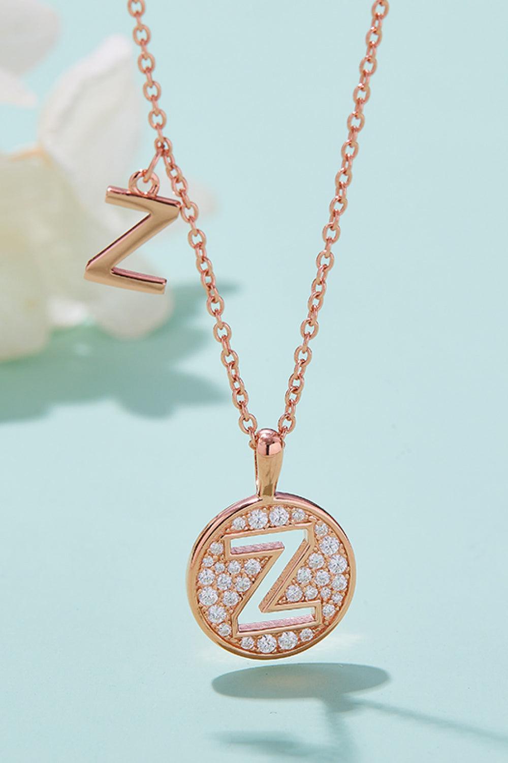 Moissanite U to Z Pendant Necklace Carauana Store