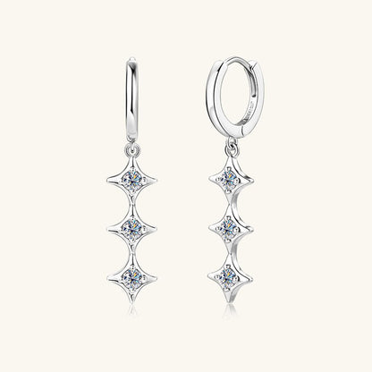 Moissanite 925 Sterling Silver Geometric Shape Earrings Carauana Store