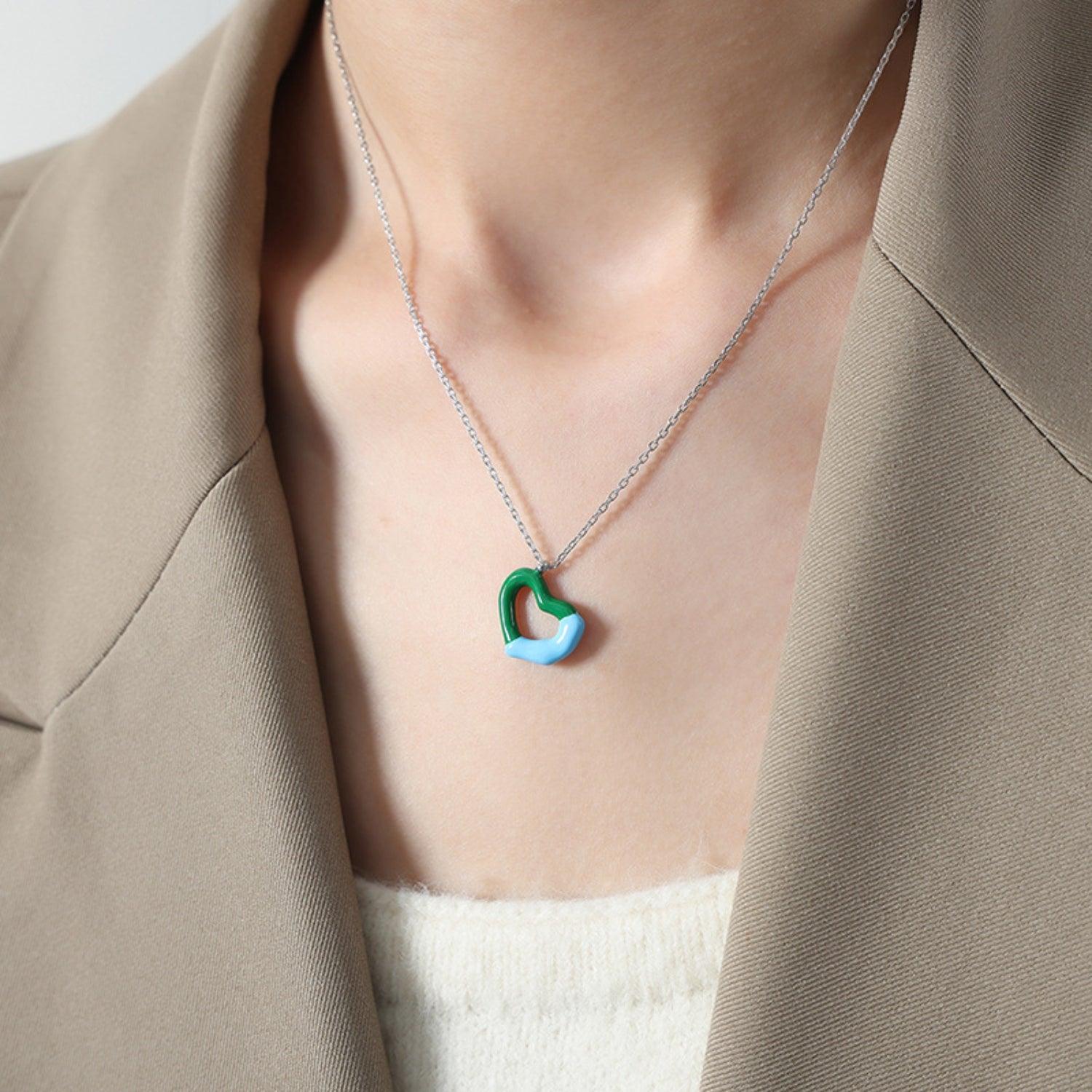 Heart Pendant Titanium Steel Necklace Carauana Store