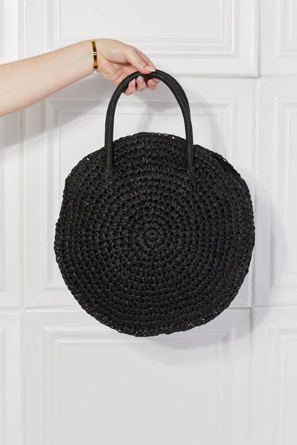 Justin Taylor Beach Date Straw Rattan Handbag in Black CaRaUaNa Fashion