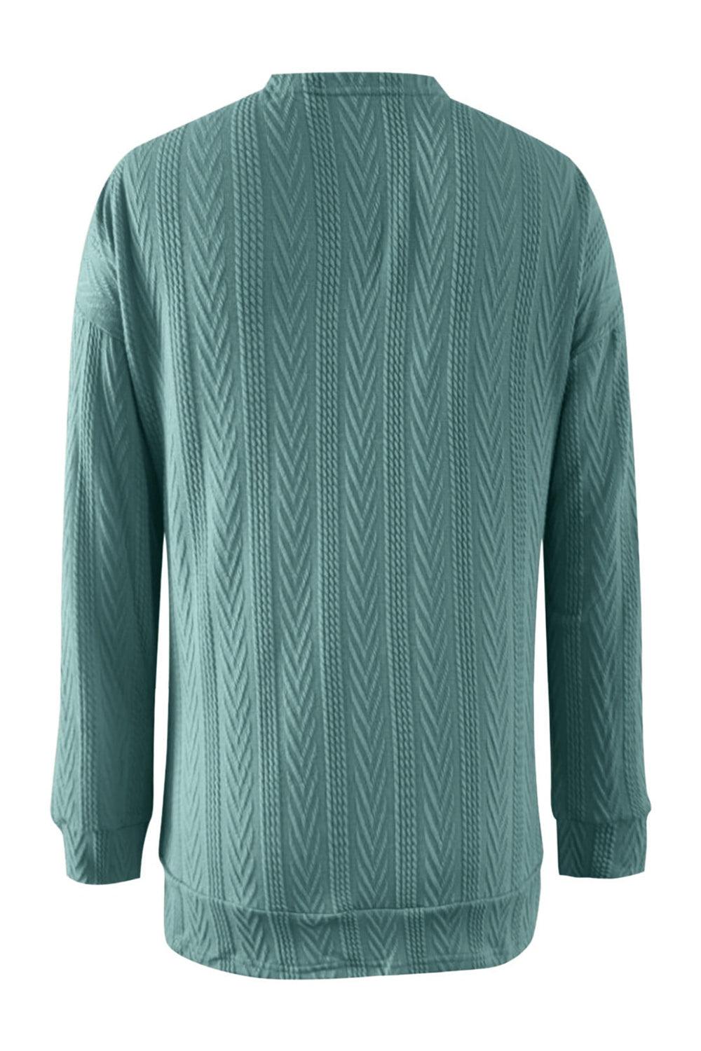 Full Size Textured Open Front Long Sleeve Cardigan Carauana Store