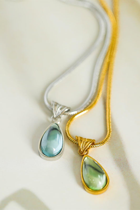 Teardrop Shape Titanium Steel Pendant Necklace Carauana Store
