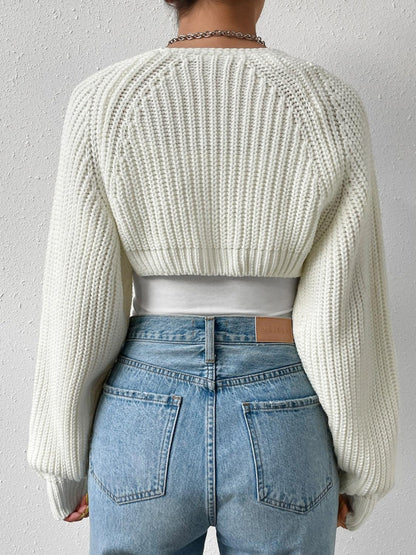 Honey Open Front Long Sleeve Cropped Cardigan Carauana Store
