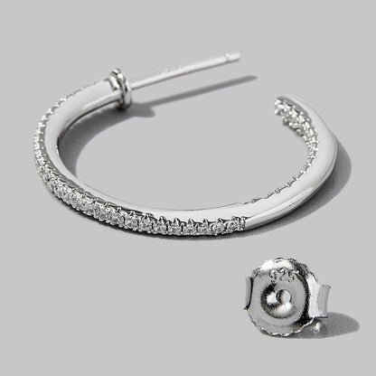 Zircon 925 Sterling Silver C-Hoop Earrings Carauana Store
