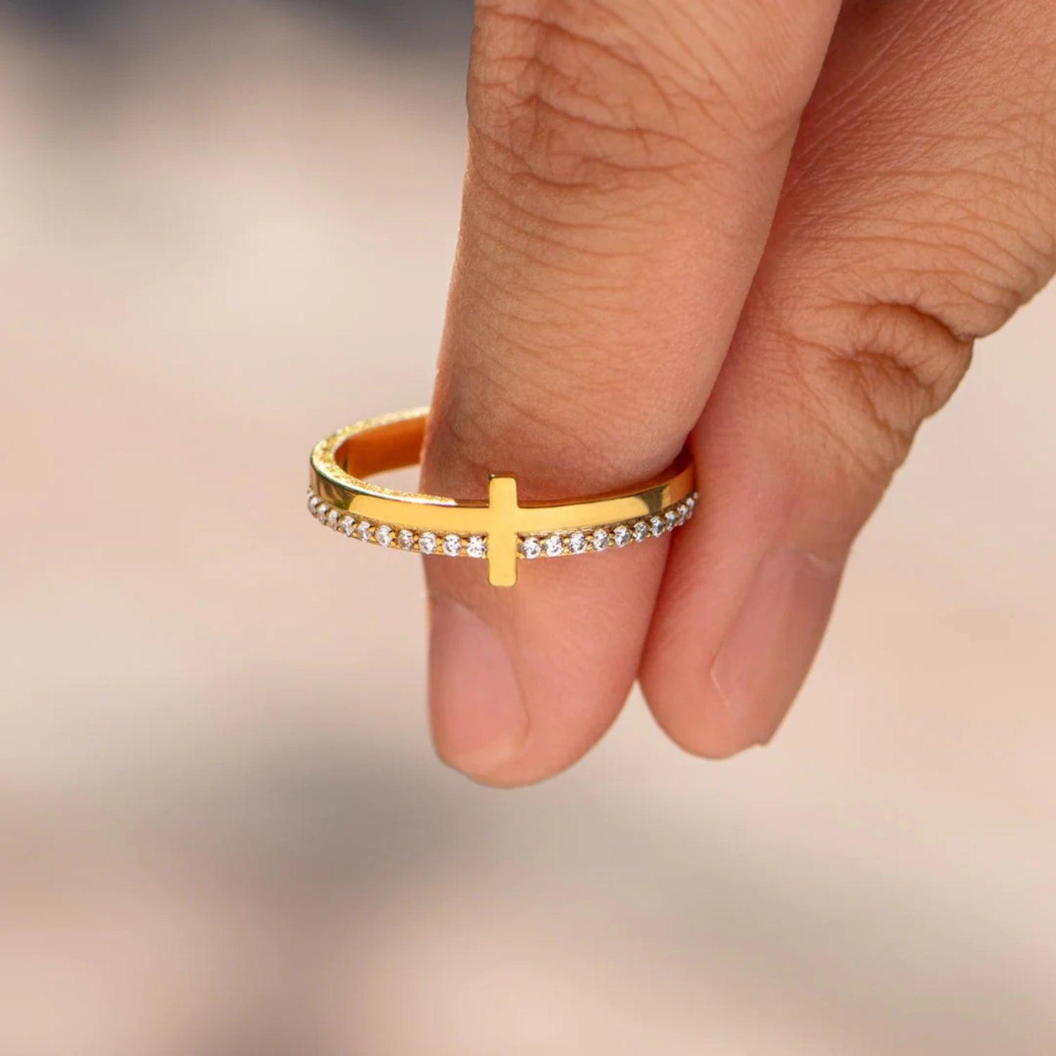 Zircon 925 Sterling Silver Cross Ring Carauana Store