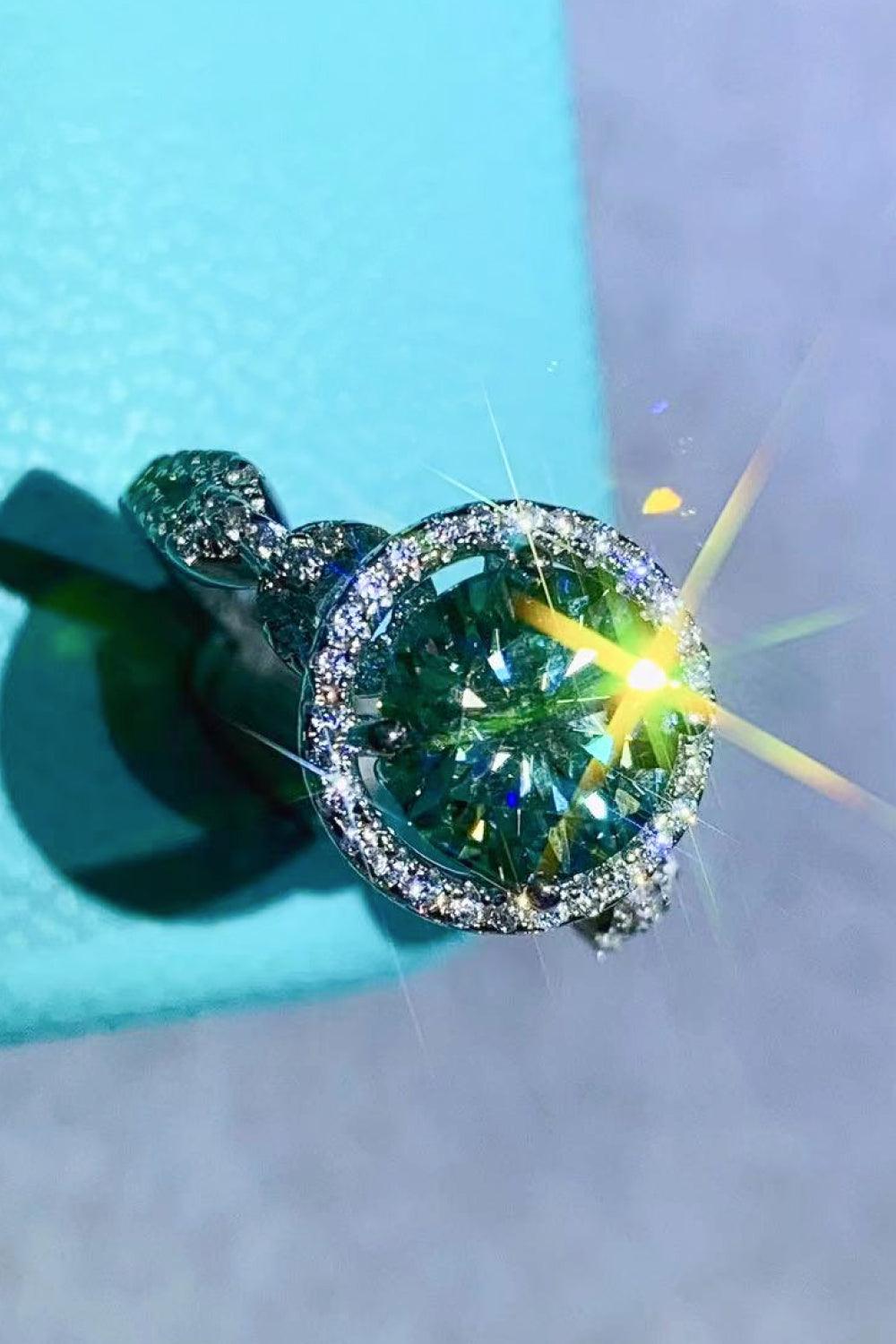 2 Carat Moissanite Emerald Green Ring Carauana Store