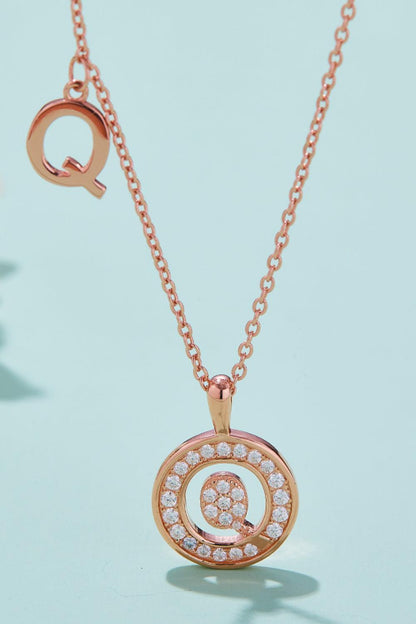 Adored Moissanite K to T Pendant Necklace CaRaUaNa Fashion