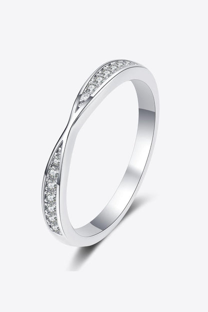 Moissanite Rhodium-Plated Ring CaRaUaNa Fashion