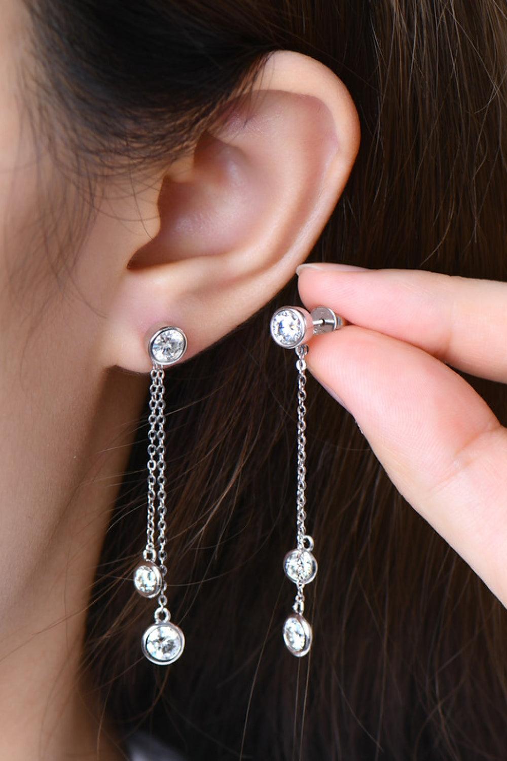 2.6 Carat Moissanite 925 Sterling Silver Earrings Carauana Store