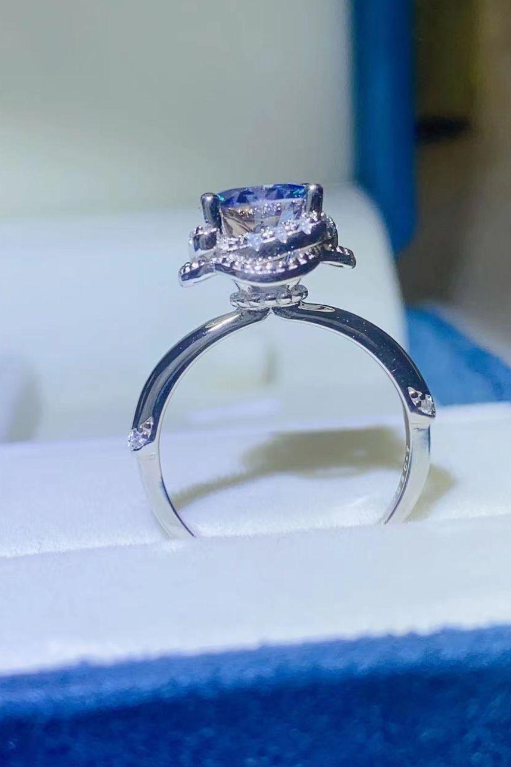 2 Carat Moissanite Contrast 925 Sterling Silver Ring Carauana Store