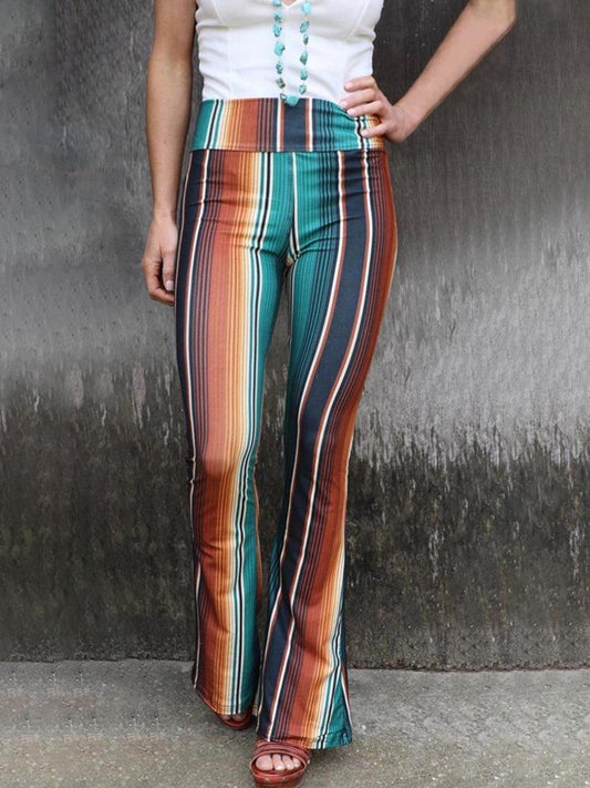 High Waist Striped Bootcut Pants Carauana Store